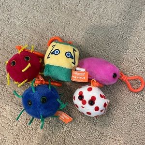 Giant microbes infectious diseases plush keychains.